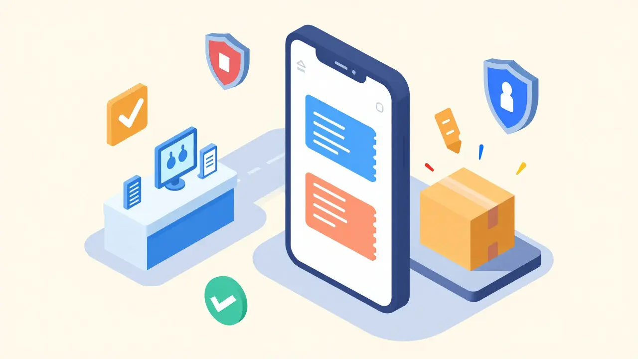 Isometric illustration comparing online pharmacy options